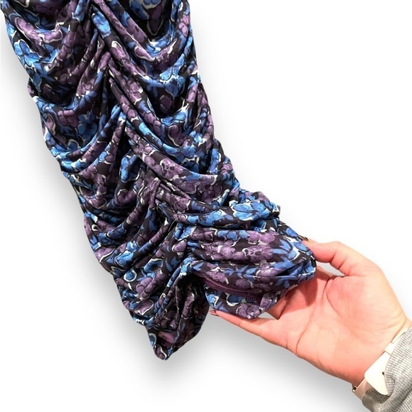 ROTATE | BIRGER CHRISTENSEN Floral Printed Halterneck Ruched Mini Dress | Small - Picture 13 of 16